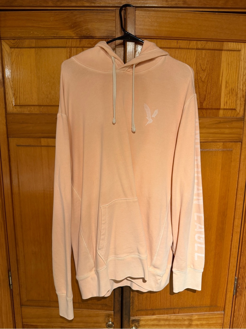 American Eagle Outfitters Peach Hoodie with Subtle Logo